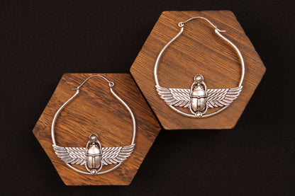 Scarab Silver Earring