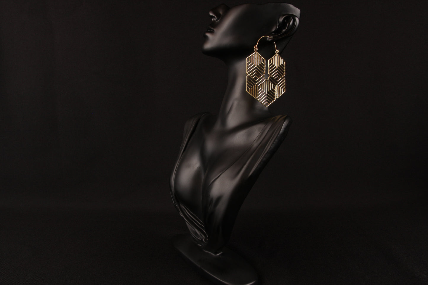 Hex Gold Earring