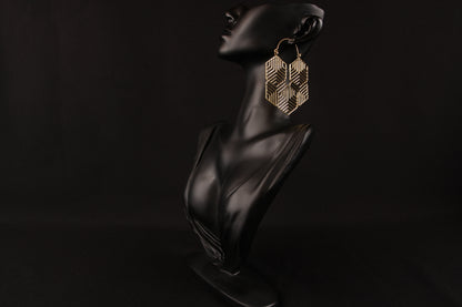 Hex Gold Earring