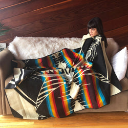 Rainbow Throw Alpaca Wool Blanket| Wedding Gift| Native Print