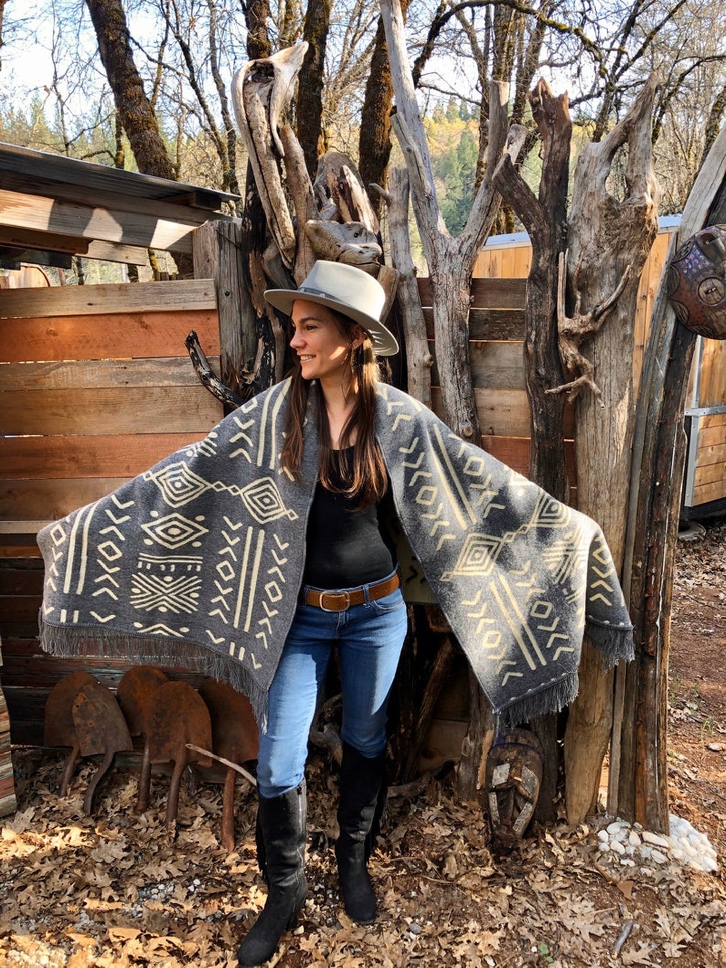 Mud Print Shawl | Alpaca